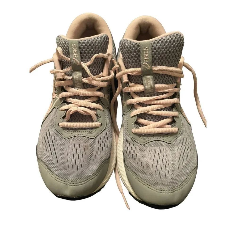 ASICS Women's Pink & Gray Lace-Up Gel Contend 7 Running Shoes Size 9.5